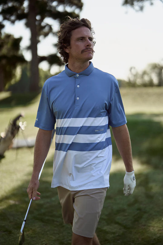 Gray + Haast Coastal Stripe Polo