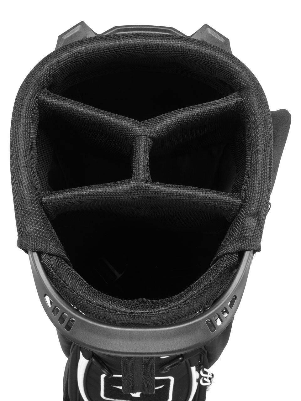 Top view of Mizuno BR-D3 Stand Bag in Black — available at golf shop Sunshine Coast and golf shop Noosa.