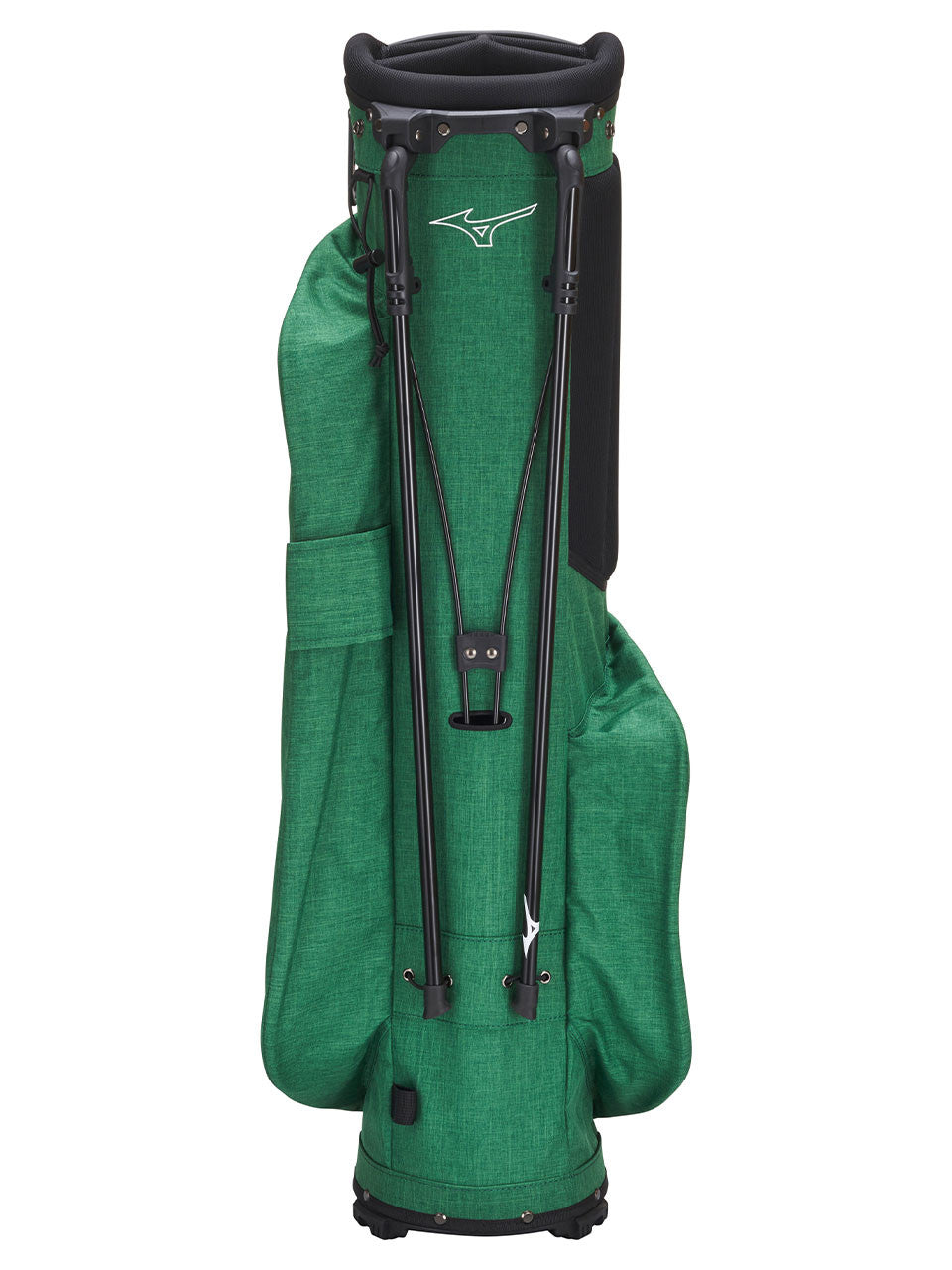 Rear view of Mizuno BR-D3 Stand Bag Green with stand legs, perfect for Sunshine Coast golfers.