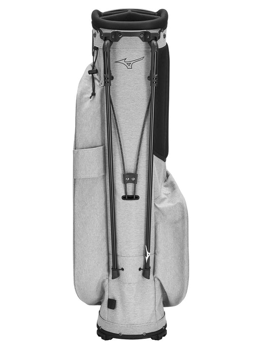 Back view of Mizuno BR-D3 Stand Bag in grey with dual strap system — available at Noosa Golf Co., your golf shop Sunshine Coast.
