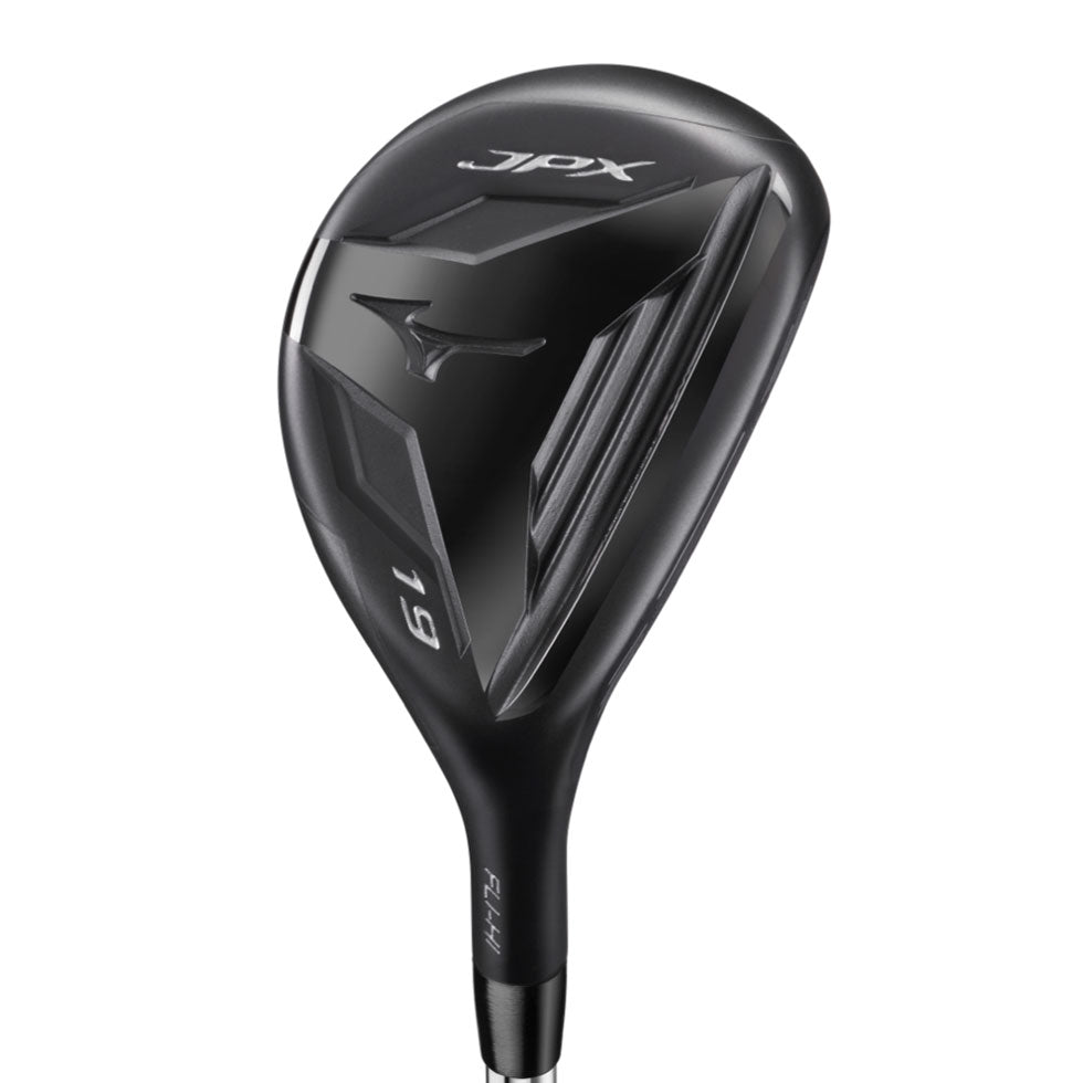 Top view of Mizuno JPX 925 Fli-Hi hybrid golf club with clean black finish. Noosa Golf Co. stocks this Mizuno hybrid at its Sunshine Coast golf shop.