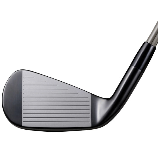 Face view of right-handed Mizuno Pro Fli-Hi utility iron. Premium Mizuno irons available at Noosa Golf Co., your local Sunshine Coast golf shop.