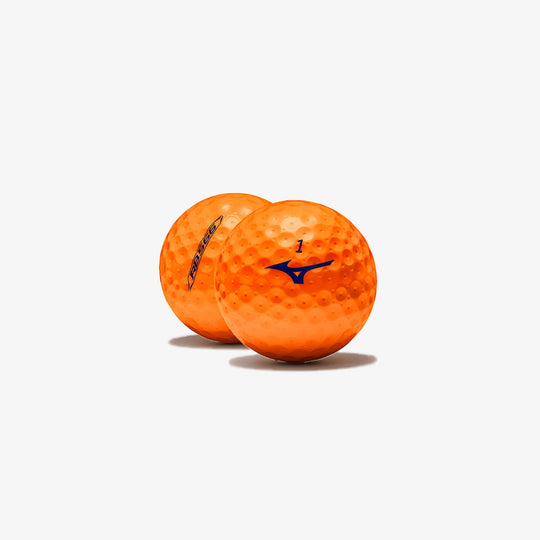 Detailed view of Mizuno RB 566 orange golf balls — shop them today at Noosa Golf Co., Noosa’s premium golf shop.