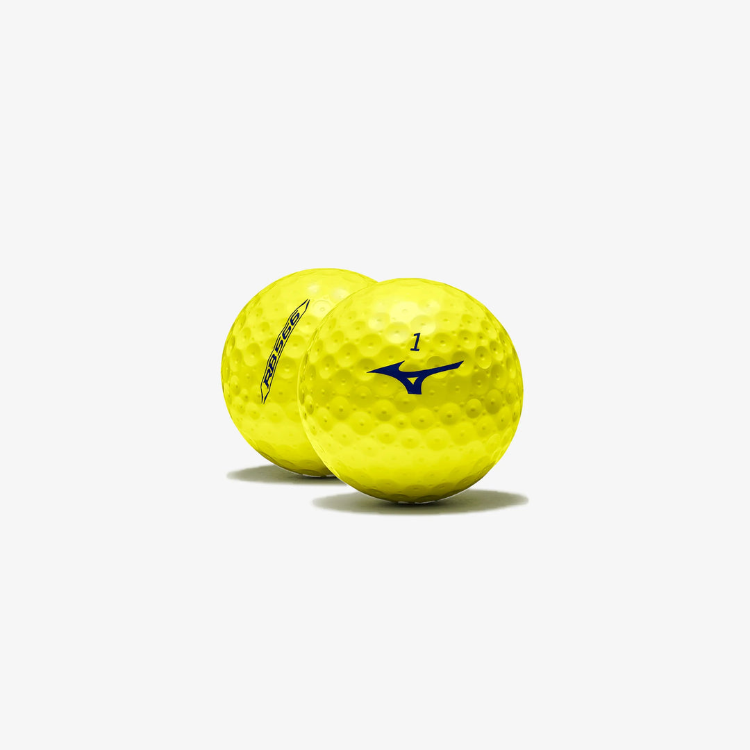 Pair of Mizuno RB 566 yellow golf balls — part of Noosa Golf Co.'s premium golf ball range.