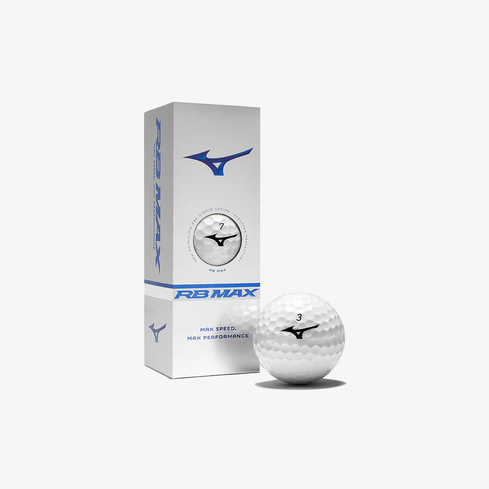 Mizuno RB MAX golf ball sleeve with one white golf ball displayed in front — featured at Noosa Golf Co., your go-to golf store on the Sunshine Coast.