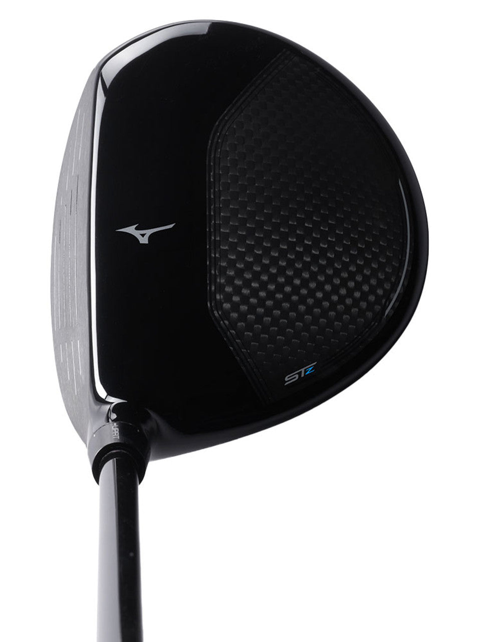 Top crown view of Mizuno ST-Z 230 fairway wood showing Mizuno logo and carbon detail. Shop premium Mizuno golf clubs at Noosa Golf Co., top-rated Noosa golf shop.