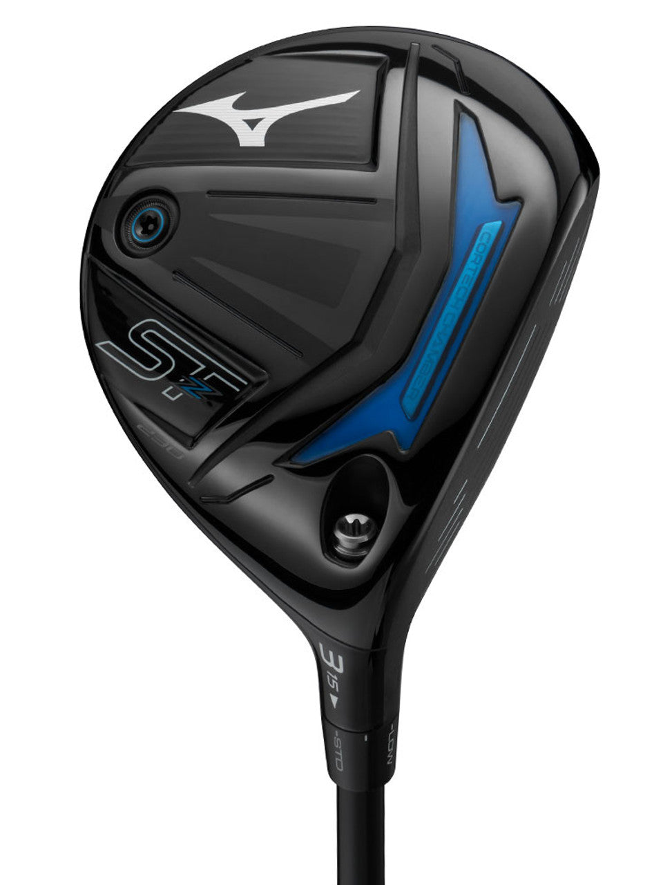 Sole view of Mizuno ST-Z 230 fairway wood featuring Cortech Chamber and adjustable hosel. Explore the best in Mizuno golf gear at Noosa Golf Co., premium Sunshine Coast golf shop.