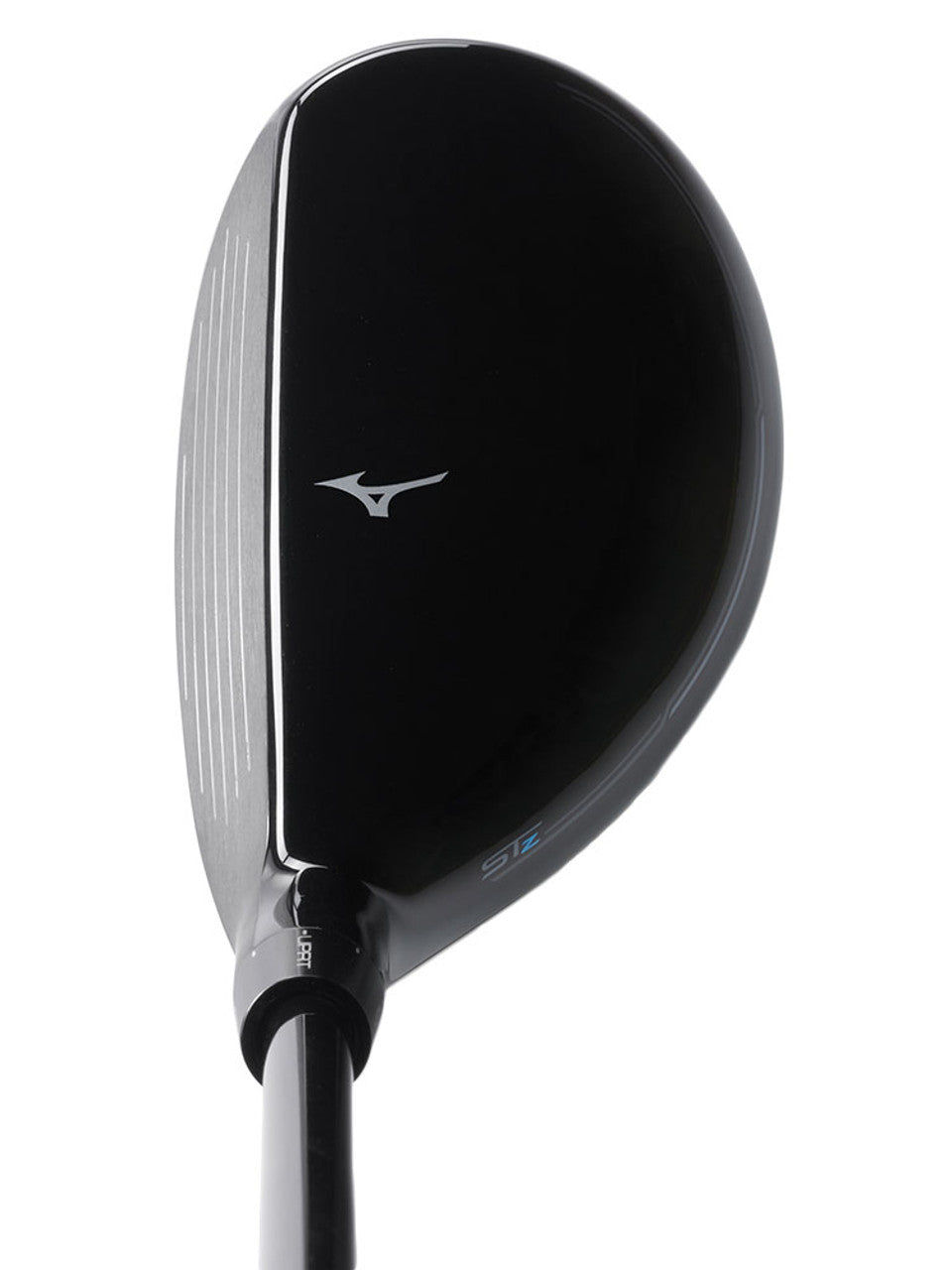 Top view of Mizuno ST-Z 230 hybrid showing clean black crown and Mizuno logo. Shop Mizuno hybrids at Noosa Golf Co., leading golf shop in Noosa and Sunshine Coast.