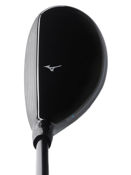 Top view of Mizuno ST-Z 230 hybrid showing clean black crown and Mizuno logo. Shop Mizuno hybrids at Noosa Golf Co., leading golf shop in Noosa and Sunshine Coast.
