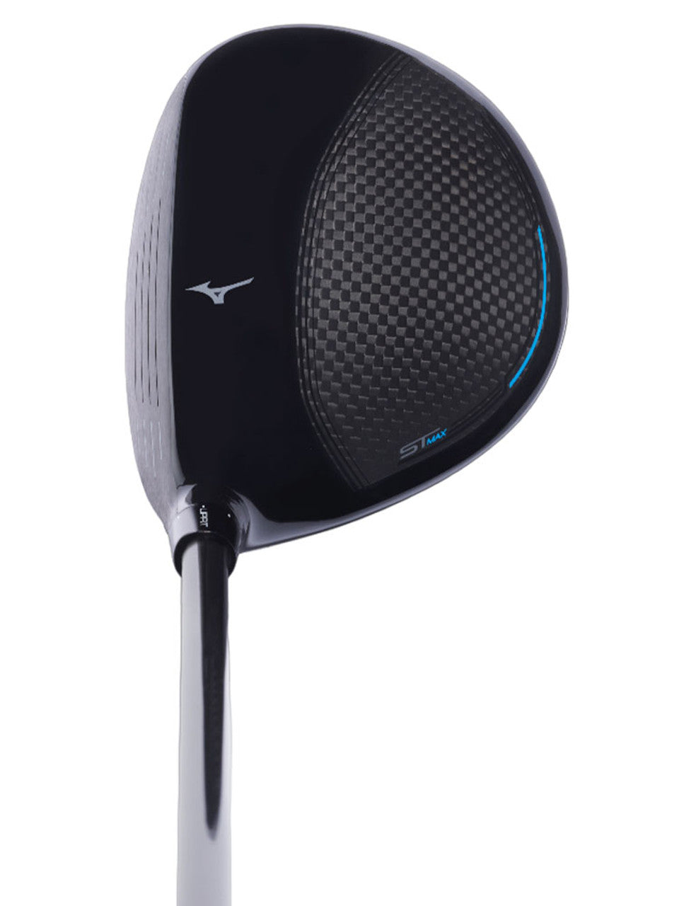 Top-down view of Mizuno ST MAX 230 Fairway Wood crown, highlighting carbon weave finish and Mizuno logo. Available now at Noosa Golf Co., your golf shop Noosa.


