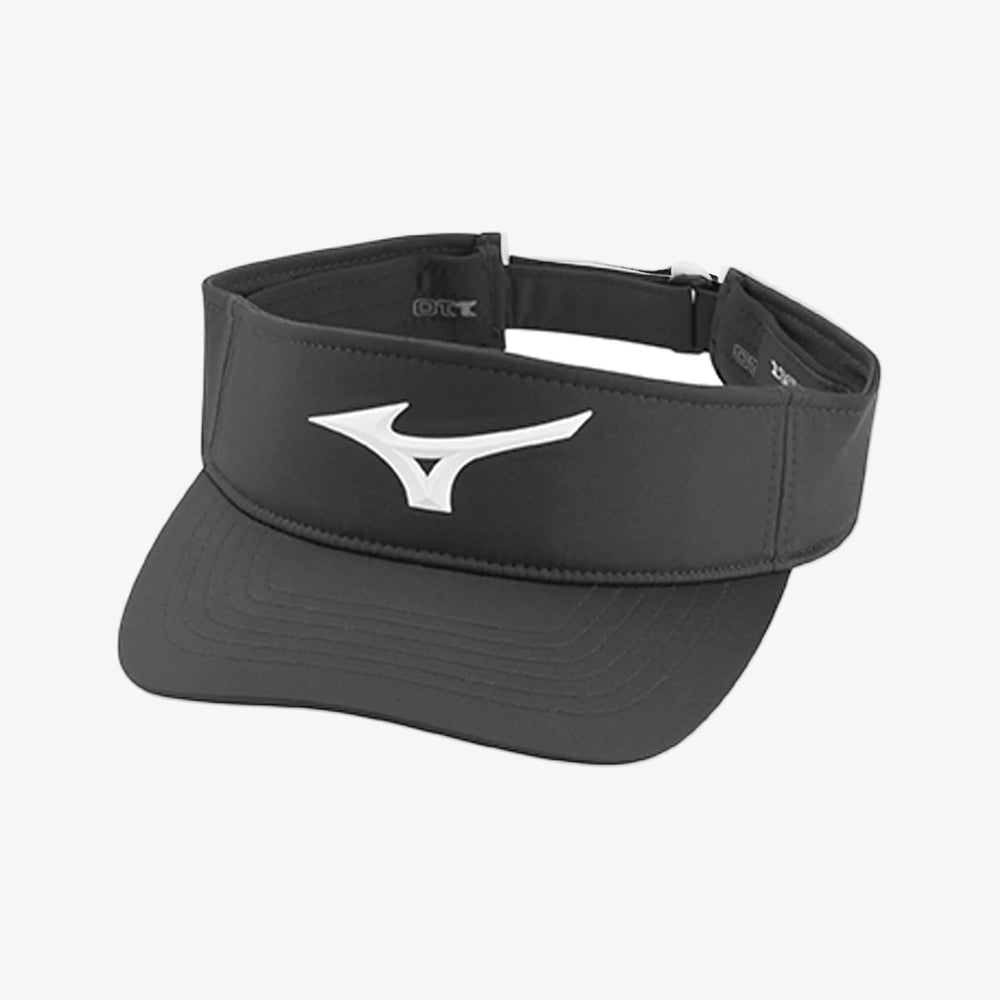 Mizuno Tour Elite Visor in black with white logo, premium golf visor available at Noosa Golf Co., golf shop Sunshine Coast.